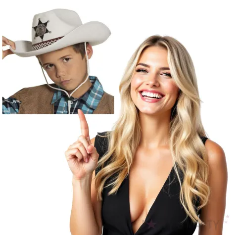 kapelusz szeryf ozdobny bialy boland