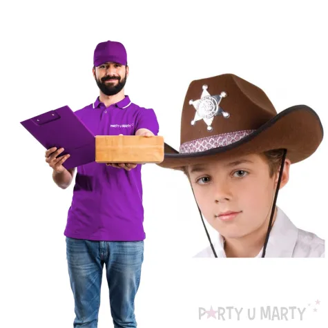 kapelusz szeryf ozdobny brazowy boland