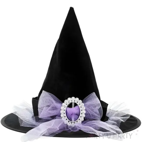kapelusz wiedzma z kokardka czarny partydeco