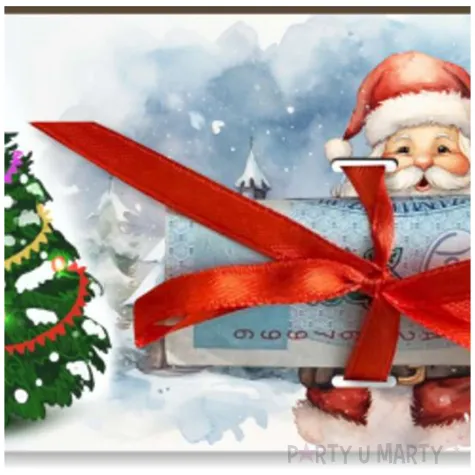 karnet na banknot choinka mikolaj 120x60 mm