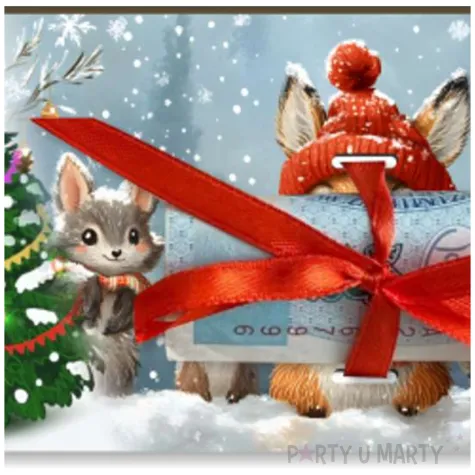 karnet na banknot choinka wierwiorka anulka 120x60 mm