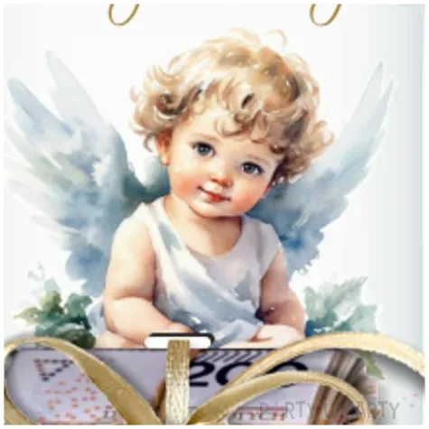 karnet na banknot chrzest swiety aniol chlopiec 100x65 mm