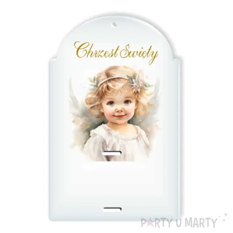 karnet na banknot chrzest swiety aniol dziewczynka 100x65 mm