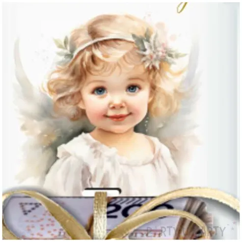 karnet na banknot chrzest swiety aniol dziewczynka 100x65 mm