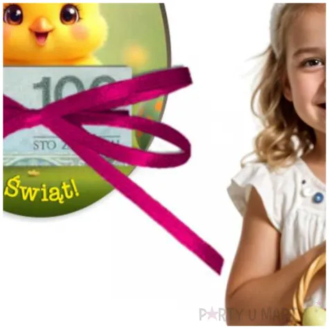 karnet na banknot jajko pisklak i pisanki wesolych swiat prezent na wielkanoc 12 5 x 8 5 cm