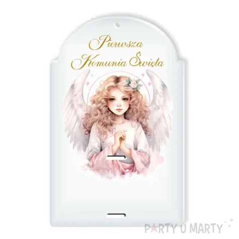 karnet na banknot komunia swieta aniol dziewczynka 100x65 mm