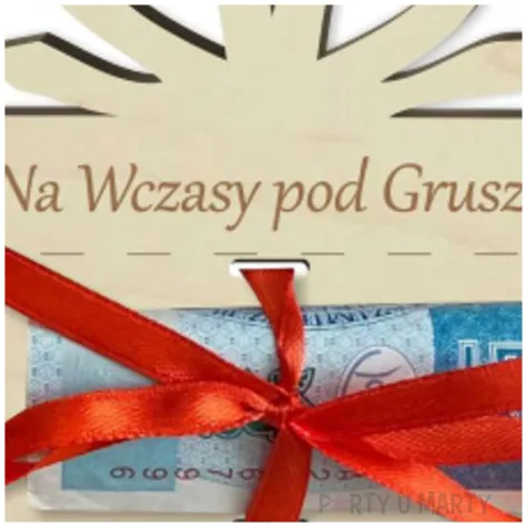 karnet na banknot na wczasy pod grusza 85x100 mm