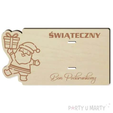 karnet na banknot swiateczny bon podarunkowy z mikolajem 125x65 mm