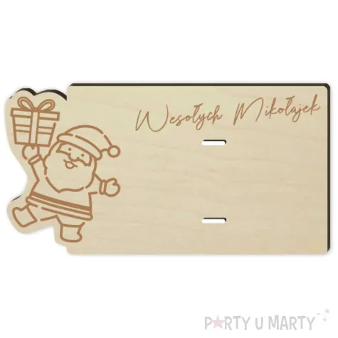 karnet na banknot wesolych mikolajek 125x65 mm