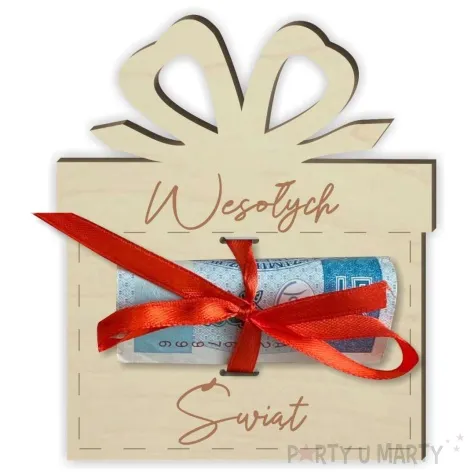 karnet wesolych swiat prezent drewniana 85x100 mm
