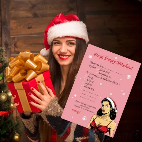 kartka list do mikolaja dla niej a5 koperta