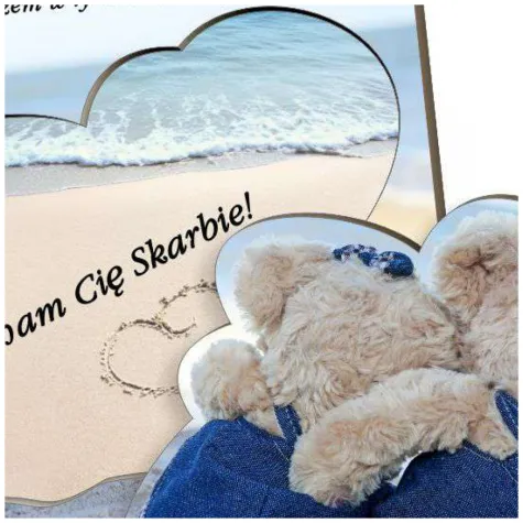 kartka misie i morze wyznanie milosci hdf 13 x 13 cm