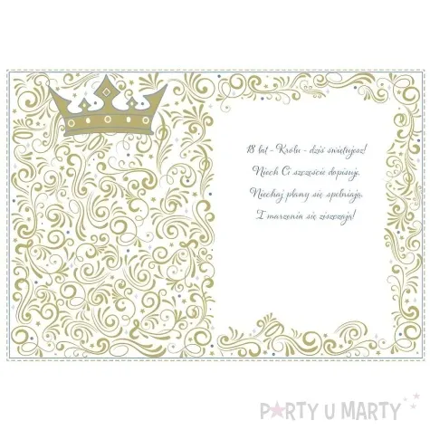 kartka okolicznosciowa 18 urodziny korona krola henry a5