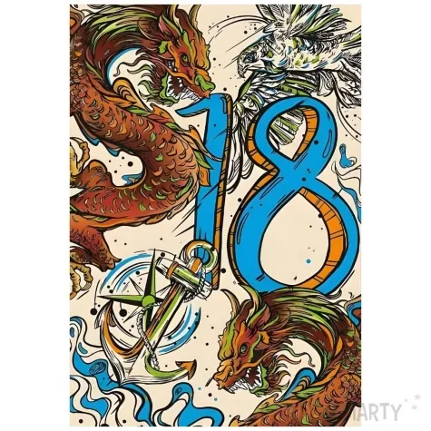 kartka okolicznosciowa 18 urodziny potwor morski henry a5