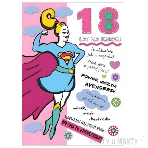 kartka okolicznosciowa 18 urodziny supergirl henry b6