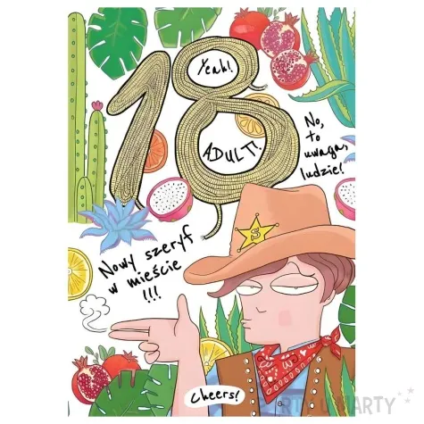 kartka okolicznosciowa 18 urodziny szeryf henry a5