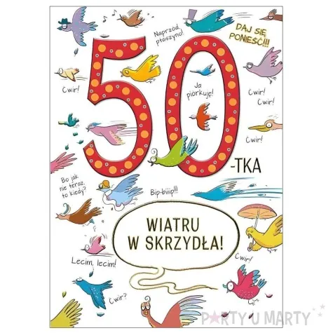 kartka okolicznosciowa 50 urodziny ptaki henry a5