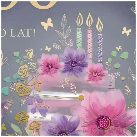 kartka okolicznosciowa 60 urodziny tort henry a5