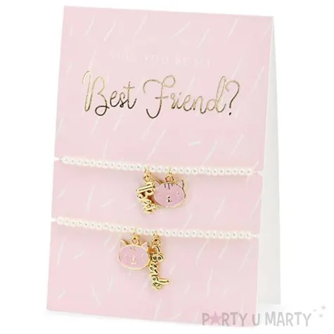 kartka okolicznosciowa bedziesz moim przyjacielem bransoletka rozowa partydeco 10 5 x 14 8 cm