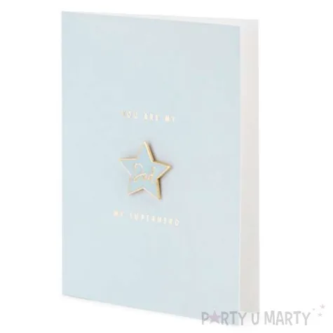 kartka okolicznosciowa dzien ojca you are my superhero blekitna partydeco 10 5 x 14 8 cm