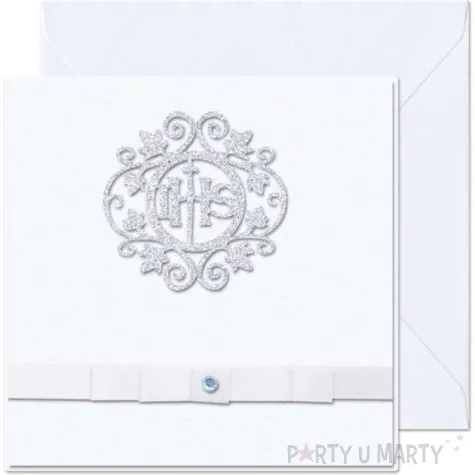 kartka okolicznosciowa ihs ornament biala paw 15 4 x 15 4 cm