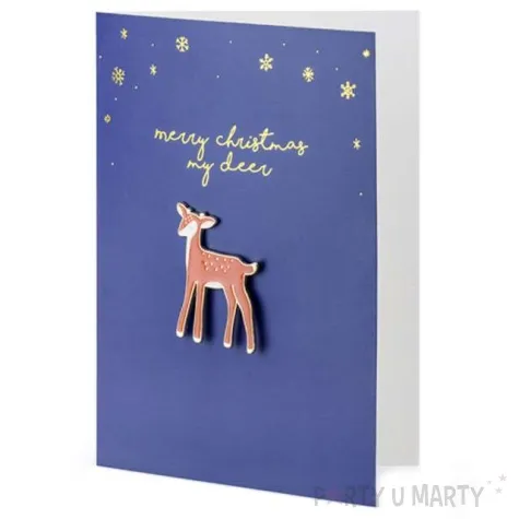 kartka okolicznosciowa jelonek pin granatowa partydeco 10 5 x 14 8 cm