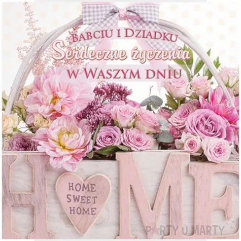 kartka okolicznosciowa laurka dla babci i dziadka serdeczne zyczenia maki 15 x 15 cm