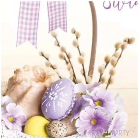 kartka okolicznosciowa laurka wielkanocna koszyk i pisanki swiecka maki 11 7 x 16 7 cm