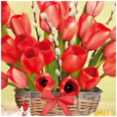 kartka okolicznosciowa laurka wielkanocna pisanki z tulipanami swiecka maki 11 7 x 16 7