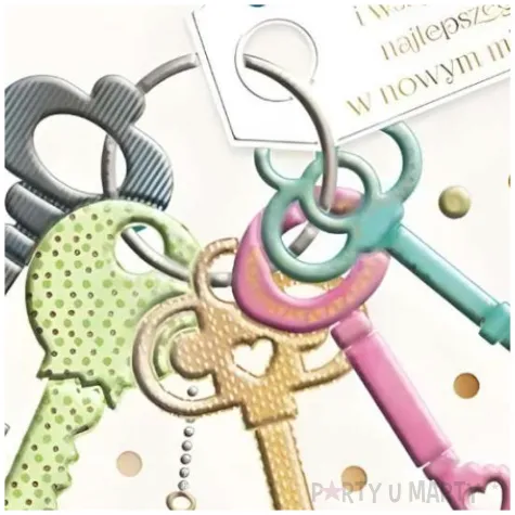 kartka okolicznosciowa nowe mieszkanie klucze henry 15 x 15 cm