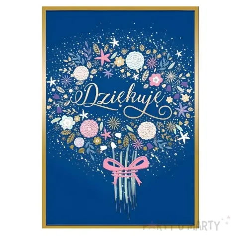 kartka okolicznosciowa podziekowania kwiaty granatowy henry a5