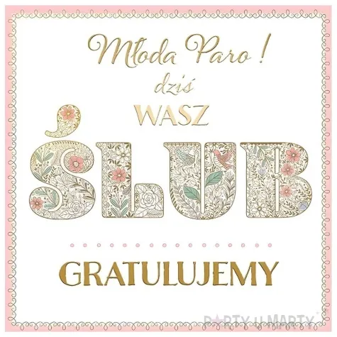 kartka okolicznosciowa slub gratulacje henry 20 x 20 cm