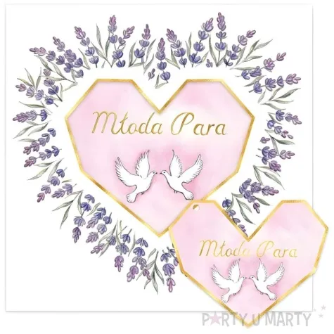 kartka okolicznosciowa slub serce i lawenda henry 15 x 15 cm