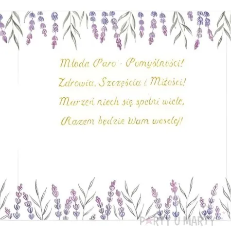 kartka okolicznosciowa slub serce i lawenda henry 15 x 15 cm