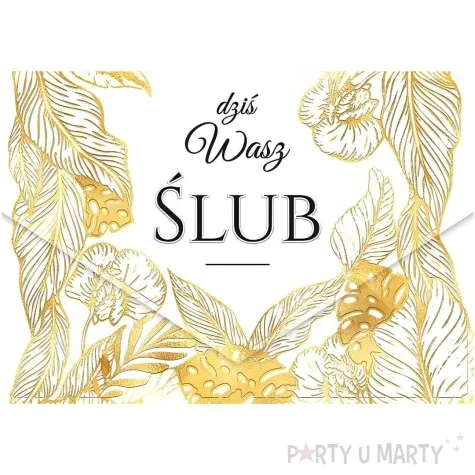 kartka okolicznosciowa slub zlote liscie henry a5