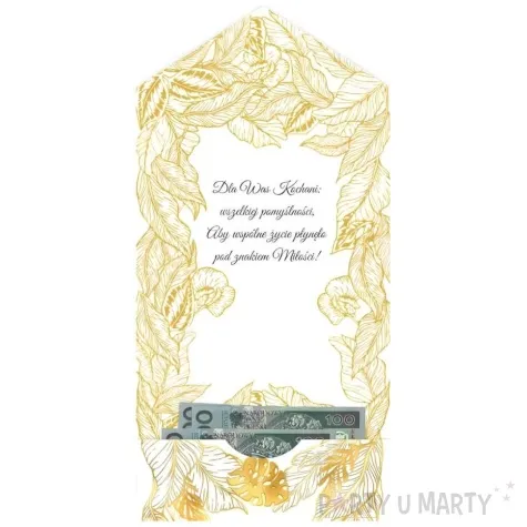 kartka okolicznosciowa slub zlote liscie henry a5