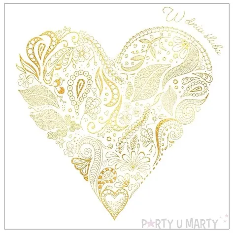 kartka okolicznosciowa slub zlote serce henry 20 x 20 cm