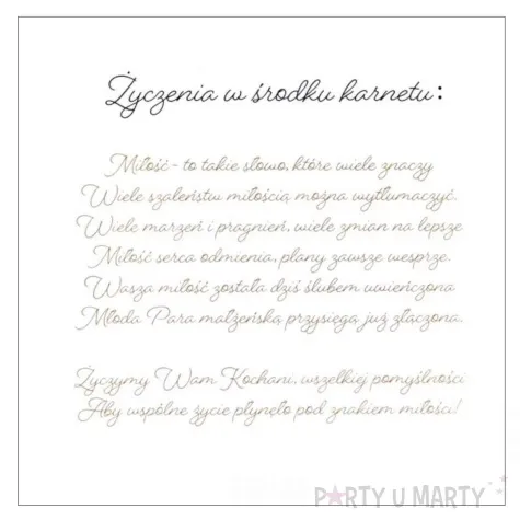 kartka okolicznosciowa slub zlote serce henry 20 x 20 cm