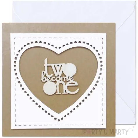 kartka okolicznosciowa two become one serce paw 15 4 x 15 4 cm