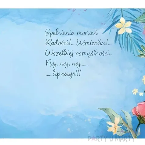 kartka okolicznosciowa urodziny balon w kwiatach henry 15 x 15 cm