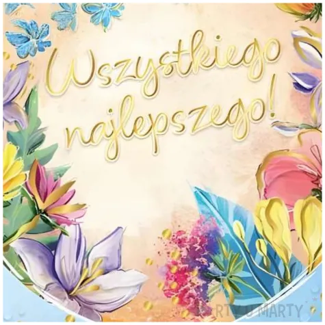 kartka okolicznosciowa urodziny balon w kwiatach henry 15 x 15 cm