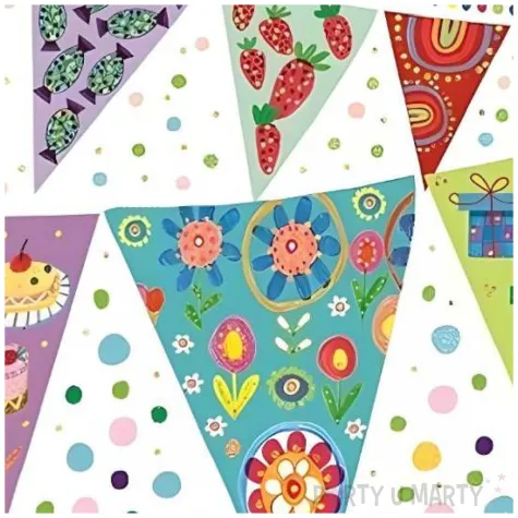 kartka okolicznosciowa urodziny girlandy henry 15 x 15 cm