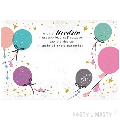 kartka okolicznosciowa urodziny kolorowe balony i gwiazdki henry b6