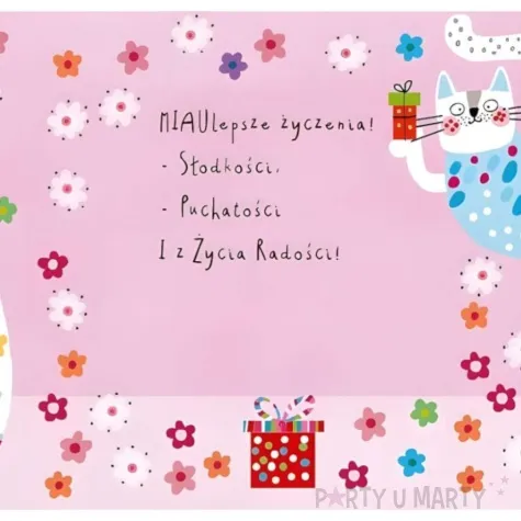 kartka okolicznosciowa urodziny kotki henry 15 x 15 cm