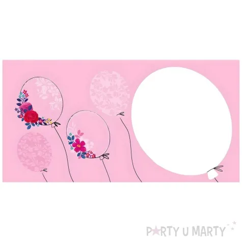 kartka okolicznosciowa urodziny kwiaty i balony rozowy henry 15 x 15 cm