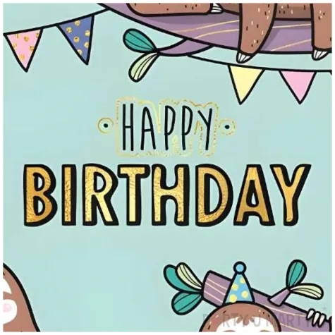 kartka okolicznosciowa urodziny leniwiec henry 15 x 15 cm