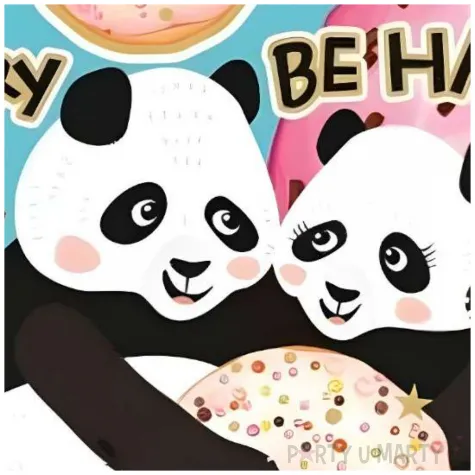 kartka okolicznosciowa urodziny pandy henry 15 x 15 cm