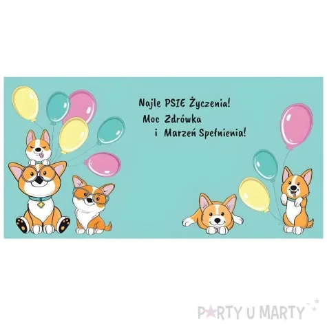 kartka okolicznosciowa urodziny pieski corgie henry 15 x 15 cm
