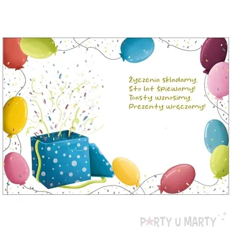 kartka okolicznosciowa urodziny prezent i balony henry b6