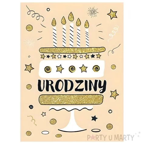 kartka okolicznosciowa urodziny tort i gwiazdki henry b6